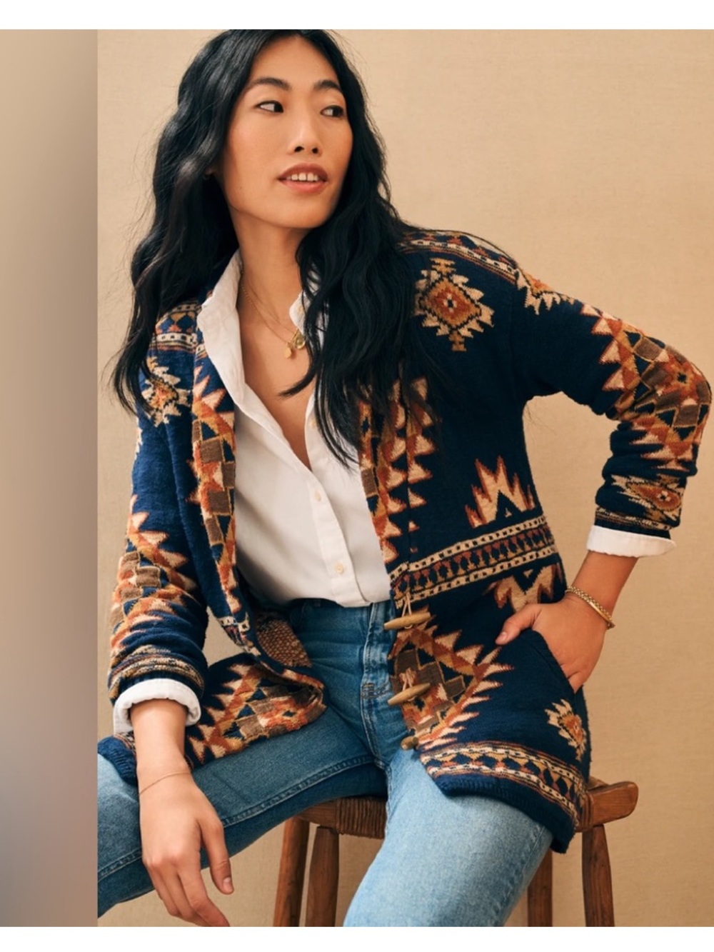 NWT FAHERTY B.YELLOWTAIL Lodge Cardigan
